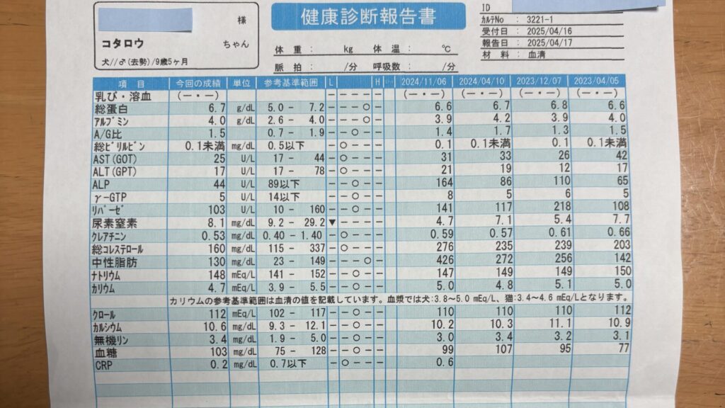 25春の健康診断の結果